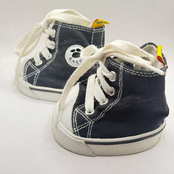 Build-A-Bear Workshop Black High-Top Sneakers White Laces & Stitching - Picture 4 of 7